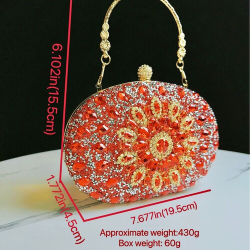 New Cross-border Water Diamond Sunflower Diamond Full Drill Egg Small Handbag Shoulder Bag Women's Bag Formal Dress Qipao Banquet Bag