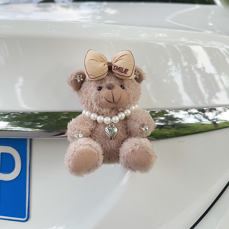 Colgante de cola de automóvil lindo peluche oso muñeca muñeca baúl de automóvil decoración de decoración de motocicleta eléctrica