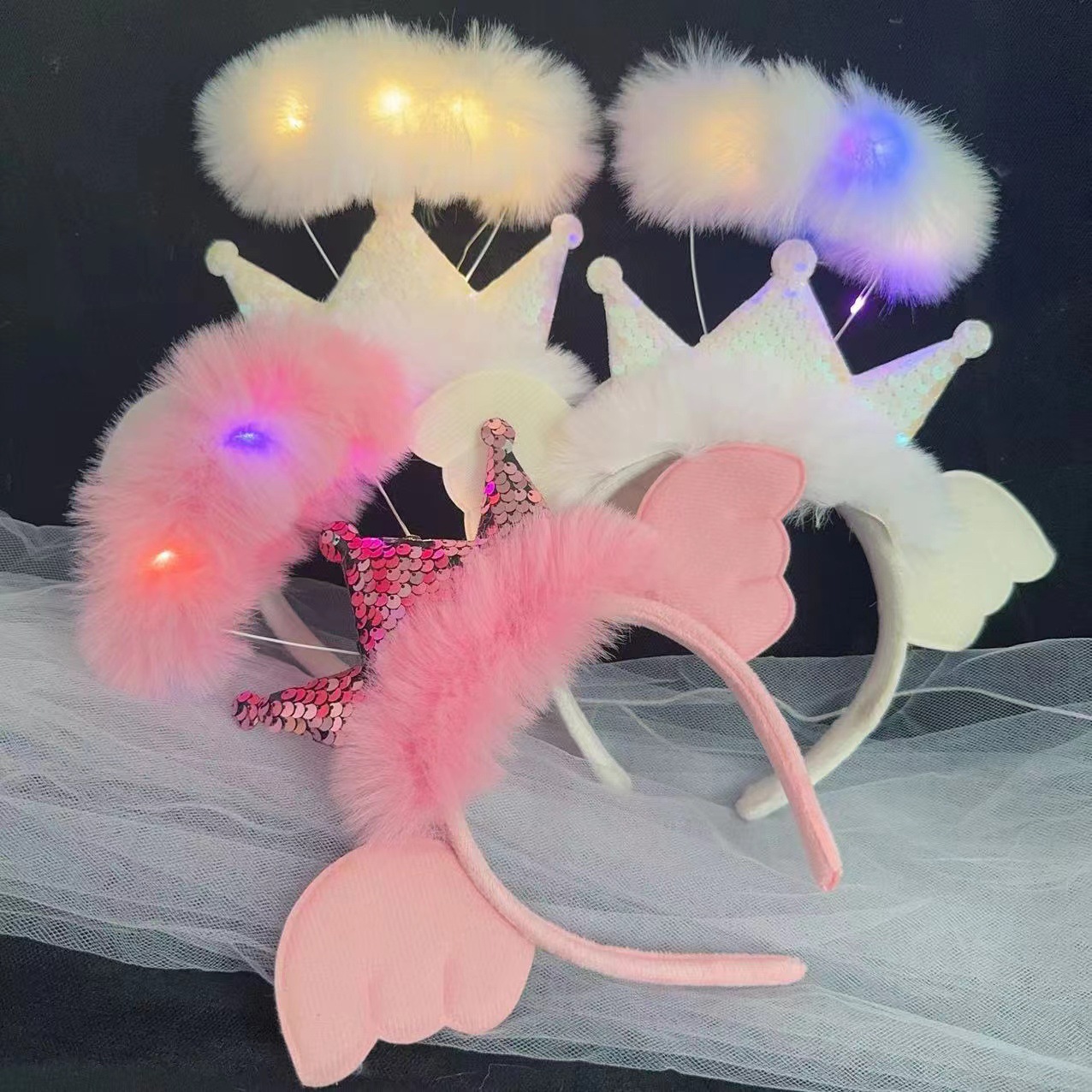Bar espectáculo atmósfera props luminoso peluche orejas de gato accesorios de cabello zorro bandas de cabello mercado nocturno accesorios de fiesta de suministro