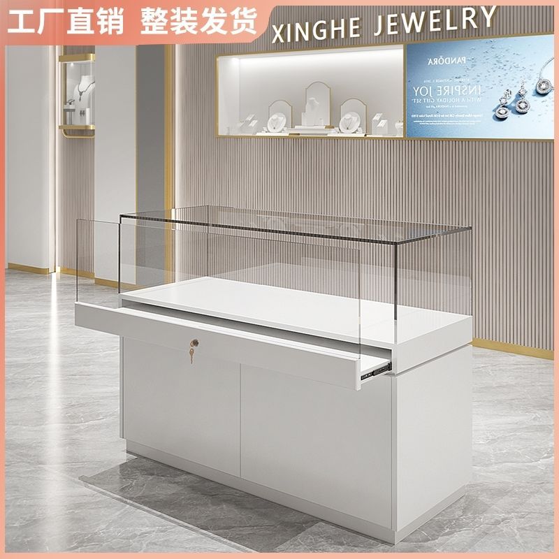 D制商场玻璃柜展示柜珠宝首饰柜台样品展览陈列柜博物馆文物展台