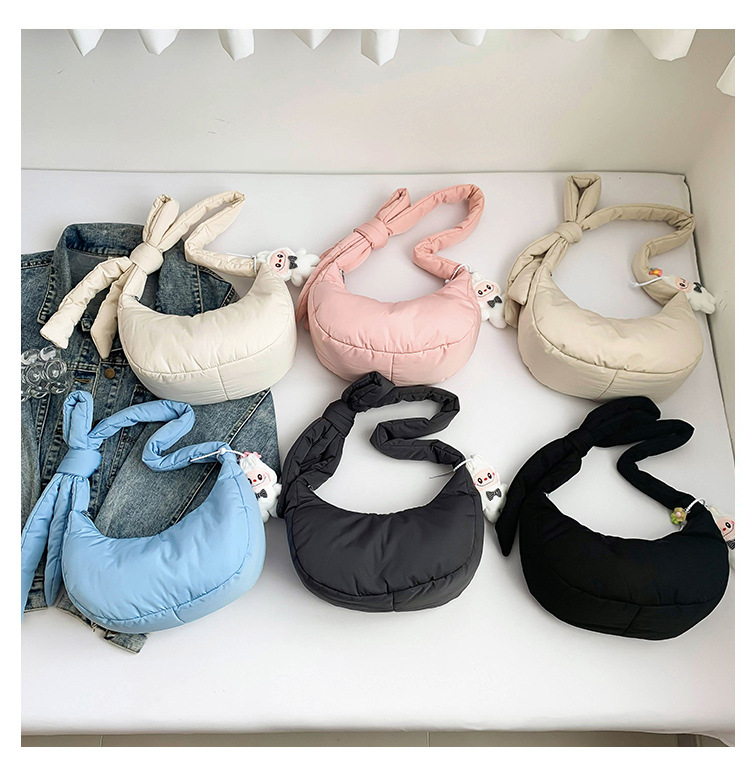 165g Weight Polyester Cotton Lining Material Sewing Thread Fashion Element Zipper Closure Type Single Shoulder Strap Strap Type Crossbody Bag Bags Type Daily, Street Occasion Nylon Material Solid Color Pattern All Seasons Season Women's Gender Basic, Classic Style Style Dumpling Shape Shape Medium Size Women's Medium Nylon Solid Color Basic Classic Style Sewing Thread Dumpling Shape Zipper Crossbody Bag 1
