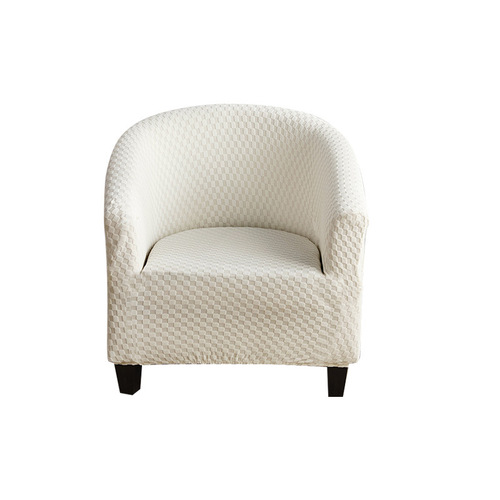 跨境欧式花纹弹力全包单人沙发套罩 半圆U型纯色咖啡厅椅子套批发