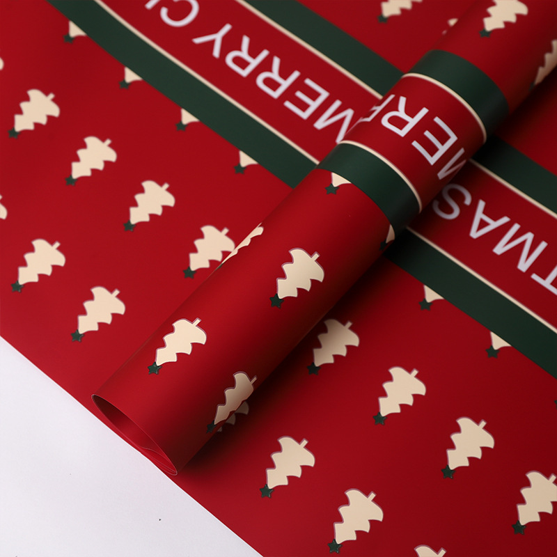 Papel de Envoltura Impermeable de Navidad para Flores y Regalos de Película Perlada