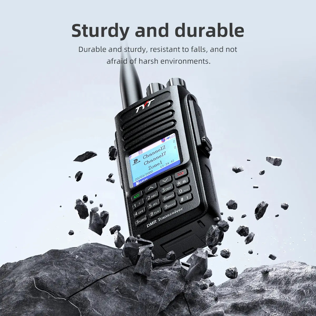Walkie-talkie digital TYT MD-UV390PLUS con puerto de carga TIPO-C AES256 y potencia de 10W