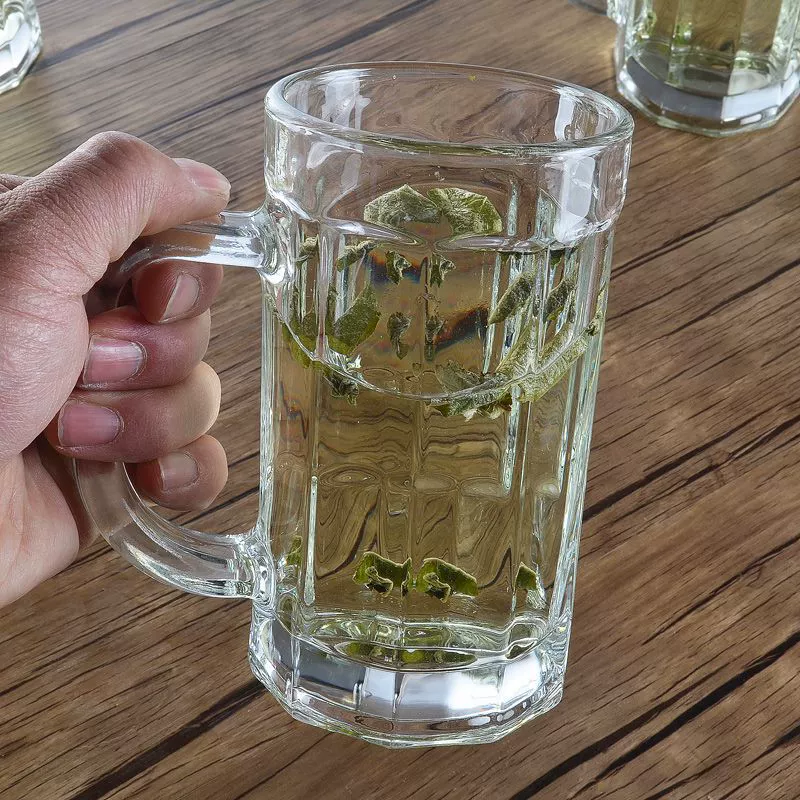 2/4/6 стеклянных чайных чашек с ручками, взрывозащищенные чашки, бытовые пивные бокалы, роскошные подарочные коробки, утолщенные.