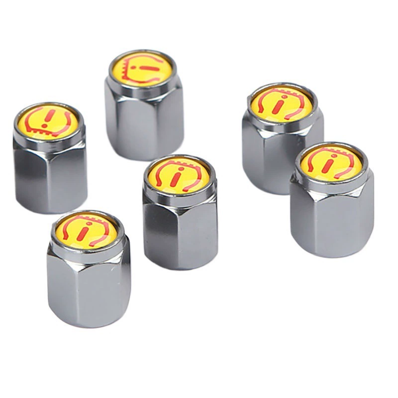 Крышка клапана с логотипом давления в шинах, крышка клапана TPMS, пылезащитная крышка, американский универсальный логотип сигнализации давления в шинах