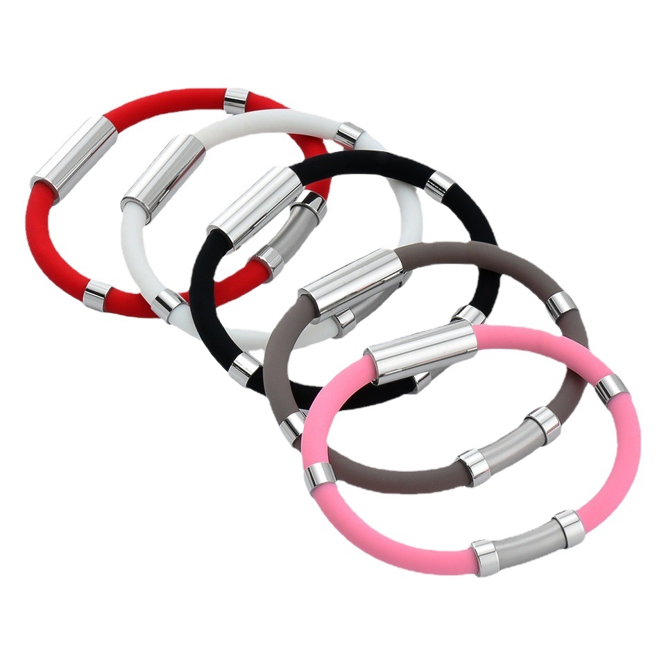 Pulsera de joyería japonesa y coreana pulsera de anión de equilibrio energético de hombres y mujeres pulsera deportiva de silicona pareja Hipster inalámbrico antiestático