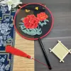 Double-sided embroidery-black side red peony