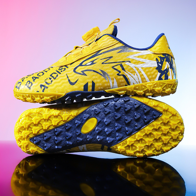 Zapatos de Fútbol Infantiles con Cierre Giratorio de Gamuza y TPR Transpirables para Entrenamiento