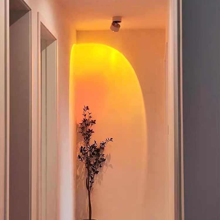Red sol puesta de sol Spotlight arandela de La Pared ángulo ajustable comercial atmósfera lámpara Spotlight Home living room pared de fondo