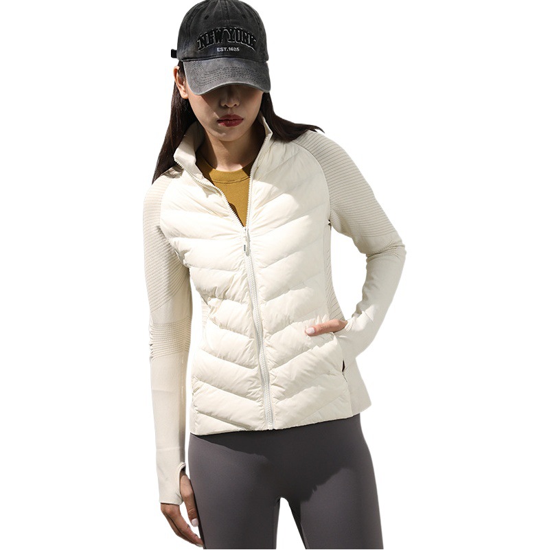Outdoor Yoga Sports down Jacket Women's Thin Ultra-Light Jacket Running Windproof Winter Goose down Fitness Clothing Lulu