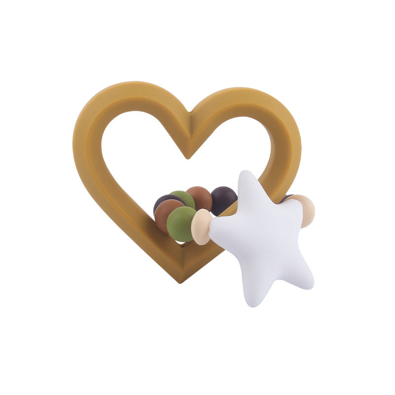 Nuevos productos para bebés de silicona gran amor teether calmante bebé cuentas de silicona pezón pulsera juguete teether