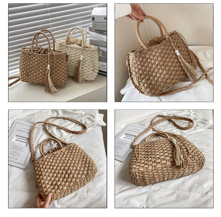 Fashion Straw Woven Messenger Tassel Bag display picture 27