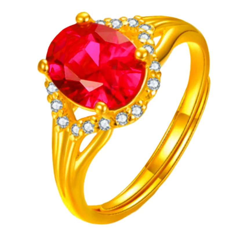 Золотое ruby обручальное кольцо