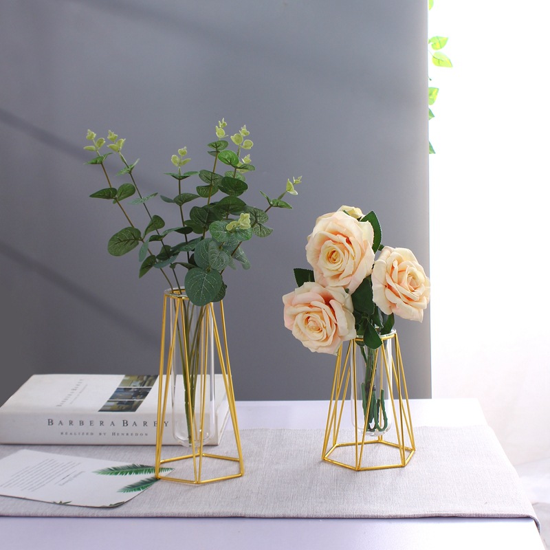 北欧风创意水培玻璃试管花瓶桌面摆件客厅鲜花插瓶餐桌装饰工艺品
