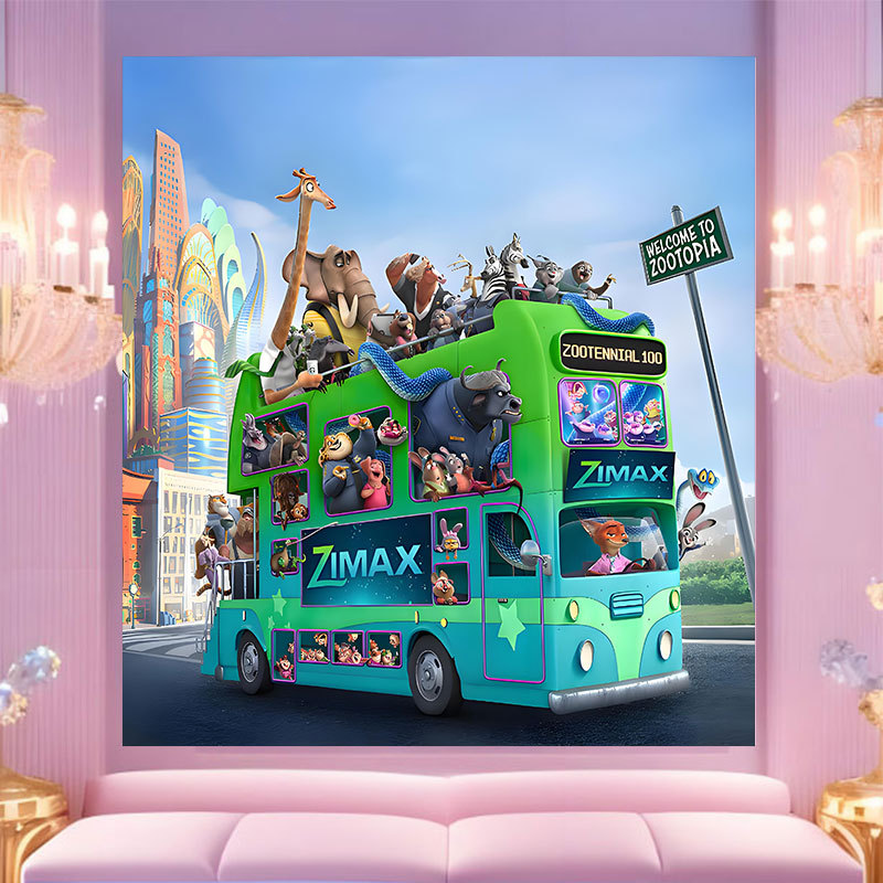 20 * 20 Crazy Zoo City pintura digital a mano diy dibujos animados pintura a mano Judith Decoration