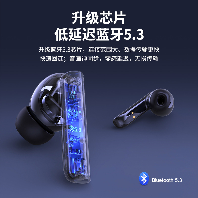 Producto Popular Transfronterizo TA03, Auriculares Bluetooth con Cancelación de Ruido ANC+ENC, Auriculares Deportivos Intrauditivos de Doble Marca para Juegos con Baja Latencia