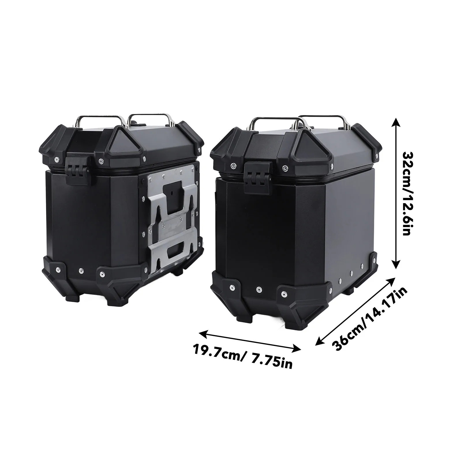 18L Side Box Bracket for Motorcycle, Universal Aluminum Alloy Waterproof and Anti-Collision Side Box, Large Capacity Quick-Release Side Box for Motorcycle Travel