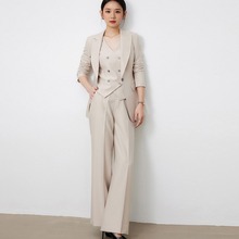 出口日本 高级感西装套装职业装 时尚气质OL女总裁西服马甲直筒裤