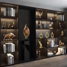 轻奢艺术摆件大全办公室客厅书房电视柜摆件桌面装饰品树脂工艺品