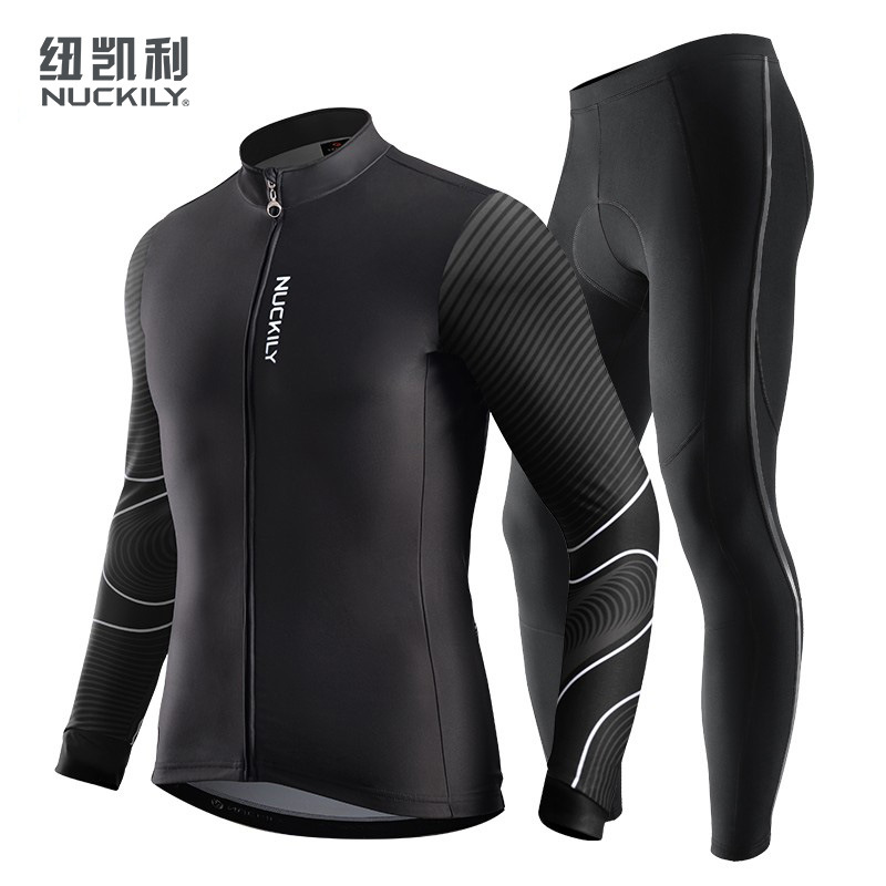 NUCKILY fleece riding suit autumn and winter men's mountain bike suit winter road bike warm riding equipment