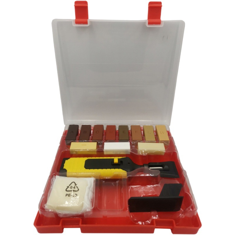 Venta al por mayor herramientas de reparación de piso traje hogar muebles de madera herramientas de reparación piso cera relleno belleza costura herramientas transfronterizas