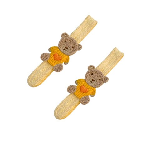 Little Bear Velcro Hairband Children's Bangs Sticker Girls Cartoon Broken Hair Artifact Cute Knitted Broken Post Hair Accessories Women
