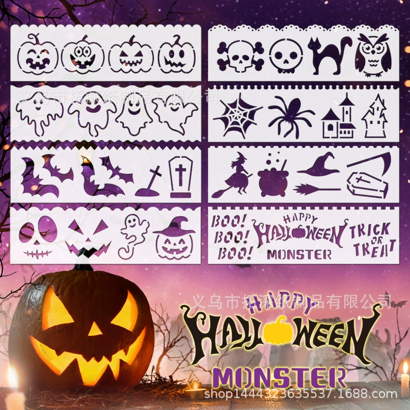 Трансграничный Хэллоуин ручная книга с полыми кружевами тыквы летучая мышь призрак ведьмы текст рисования граффити помощь