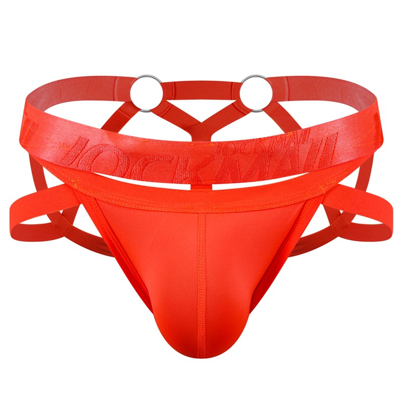 Ropa interior de los nuevos hombres hip lifting sexy Tanga transparente seda de hielo vinculante transparente sexy anillo de acero vendaje hueco tentación