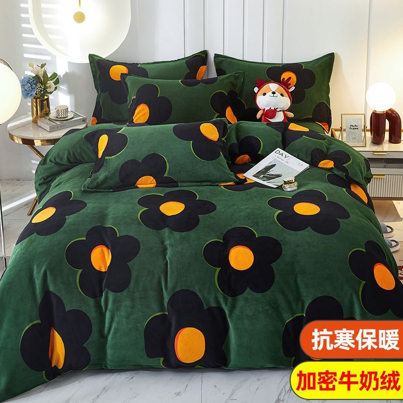 Invierno más cubierta de edredón de una sola pieza niños caricaturas niños cálidos flange coral edredón cubierta de edredón de una persona