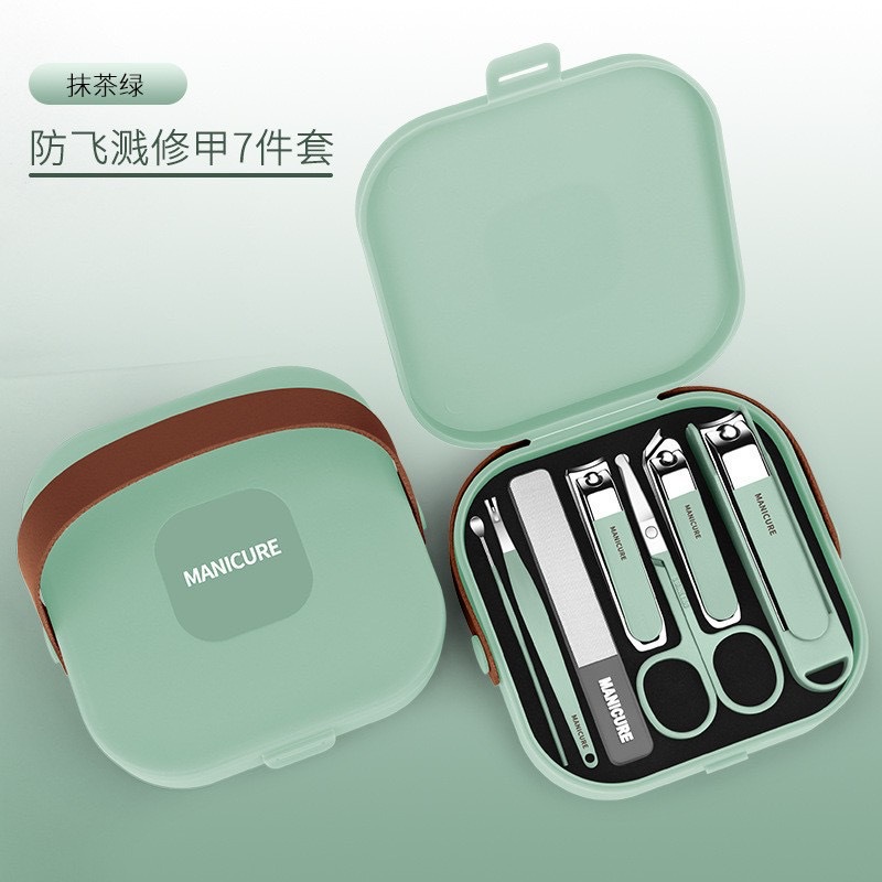 Portátil portátil de acero inoxidable a prueba de salpicaduras conjunto de cortadores de uñas caseros cortadores de uñas de alta calidad conjunto de belleza