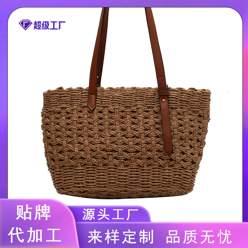 Пасторальный стиль сумка большой емкости женская тенденция простота плетеная сумка Тота маленькая свежая сумка на плечо модная сумка подмышка