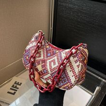 今年流行民族风法棍腋下包包女2023春夏新款百搭单肩斜挎包帆布包