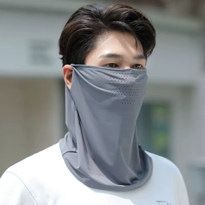 UPF50 + ледяной шелк Солнцезащитная маска Мужская и женская летняя уличная велосипедная маска солнцезащитный козырек на все лицо полотенце вуаль дышащая