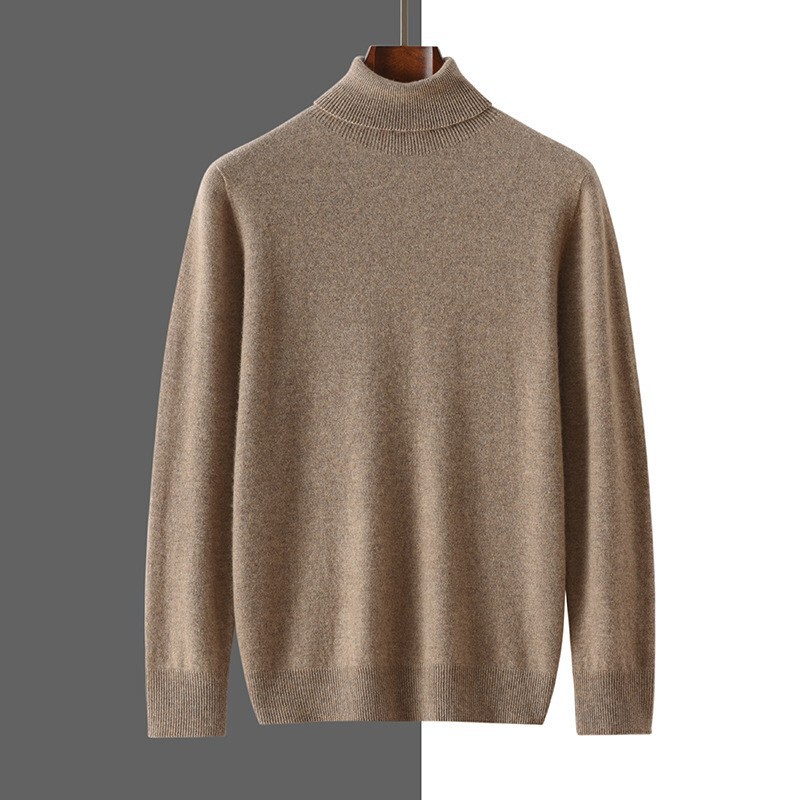 One-Line Clothing New Classic Solid Color Turtleneck Men's Mountain Cashmere Sweater Loose Pullover plus size Base Knitted Sweater