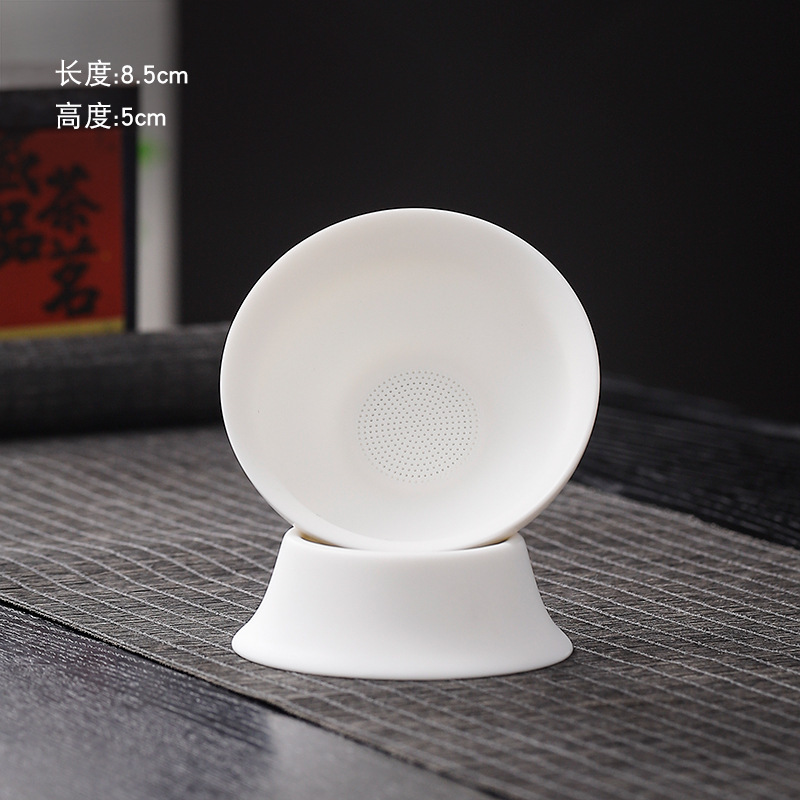 つや消しクリーム白羊脂玉カンフー茶器単品ホバー三才蓋碗遠山小茶杯家庭用ティーポット|undefined