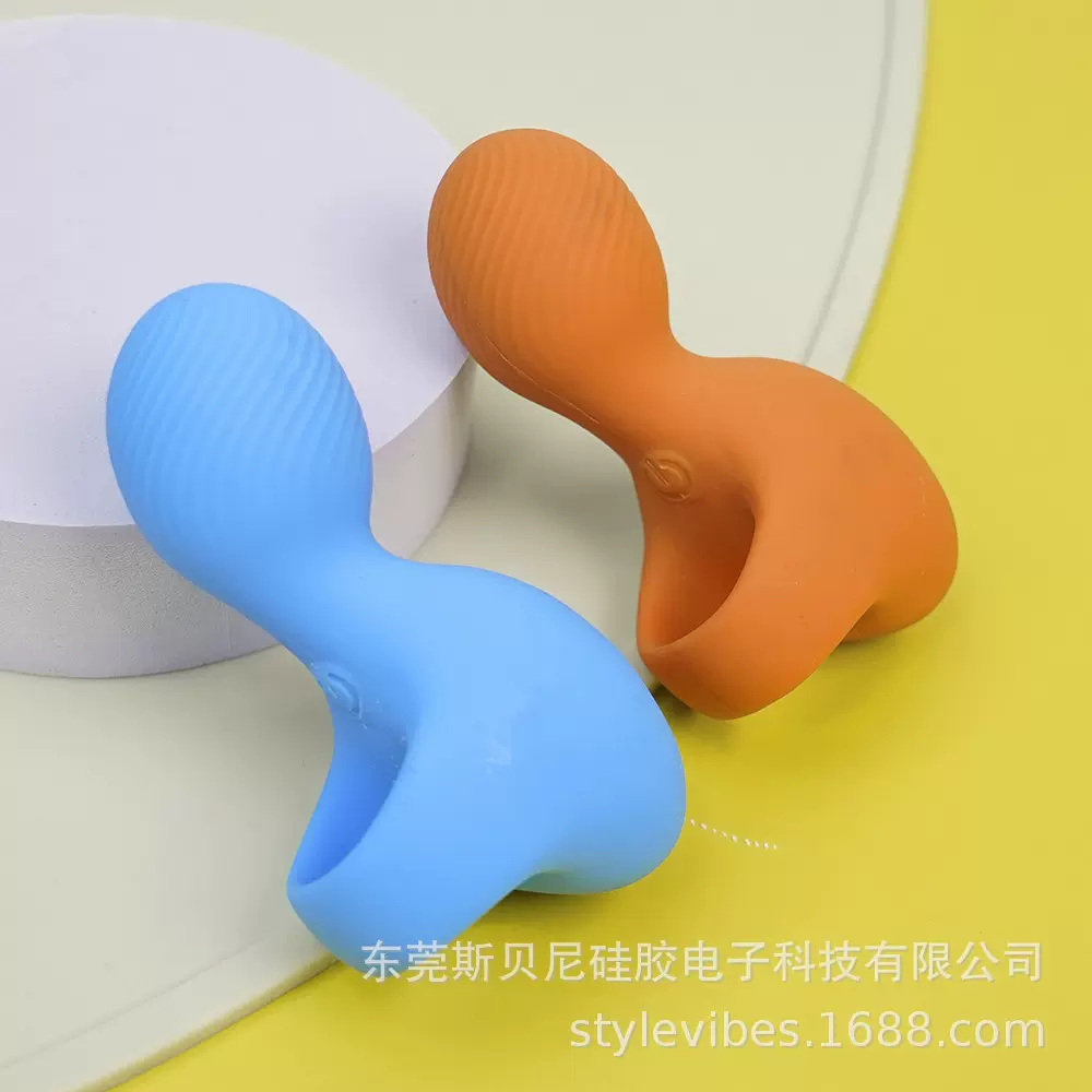 亚马逊跨境现货震动棒食品级硅胶手指按摩器小巧静音av棒成人用品