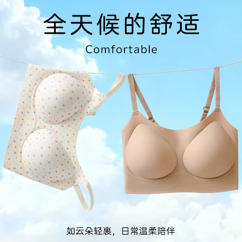 Creative Lolita-Style High-Appearance Little Blue Flower Development Period Shaping Underwear for Middle and High School Students, Seamless and Machine Washable Bra Creative Lolita-Style High-Appearance Little Blue Flower Development Period Shaping Underwear for Middle and High School Students, Seamless and Machine Washable Bra