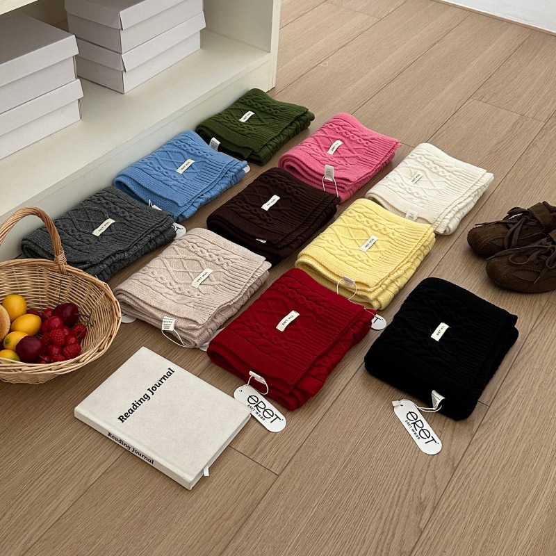 高货100%羊毛纯色围巾情侣2025新款针织麻花秋冬男女围脖英式优雅