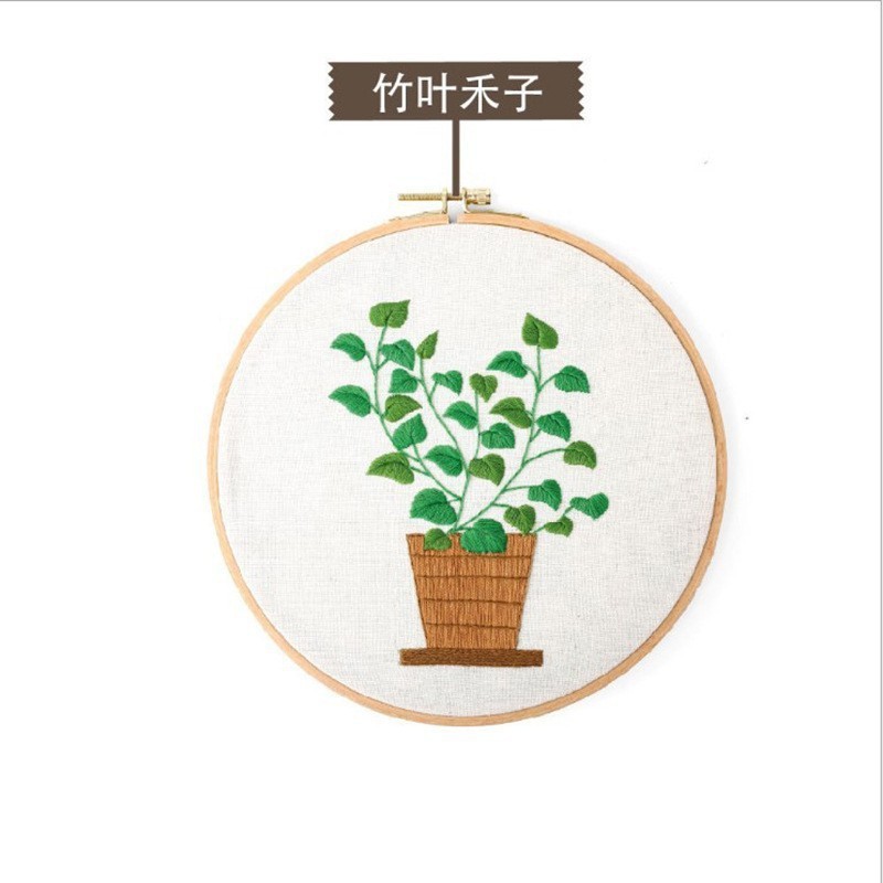 Lu bordado hecho a mano DIY principiante práctica salón pintura decorativa nórdica primaria flores y plantas traje de costura