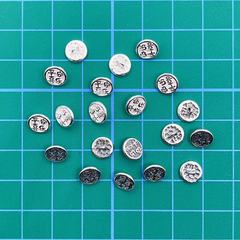 S925純銀平安喜樂紐扣復古銀飾品扣 diy手工編繩手鍊項鍊飾品配件