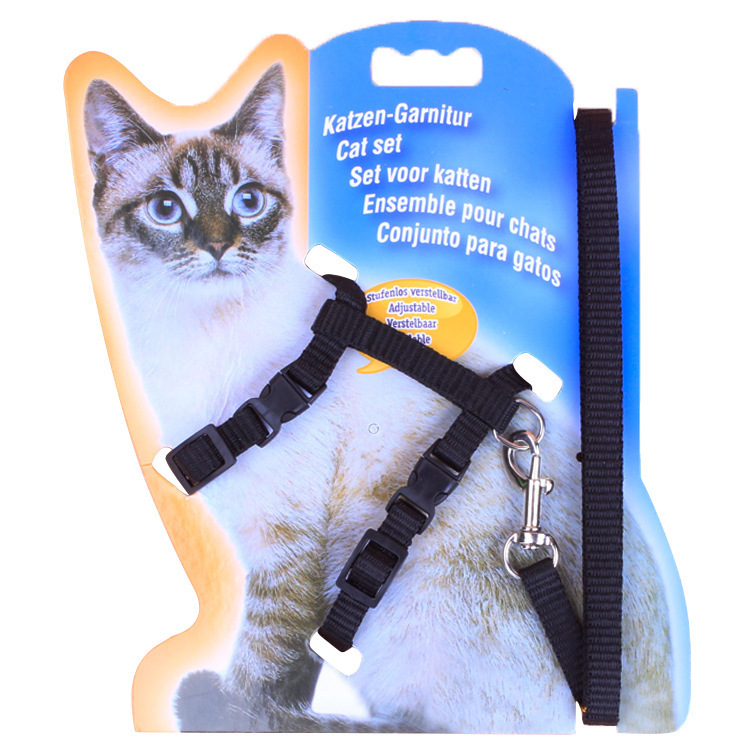 Cuerda de tracción para gatos, cuerda para gatos cómoda y transpirable, cuerda para caminar para gatos, correa para gatos en forma de I, cabello lacio de fábrica
