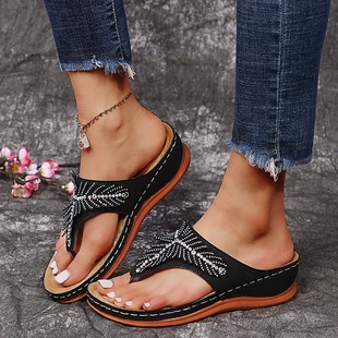 European and American Foreign Trade Flip-Flops Large Size African Sandals Casual Lightweight Flip-Flops Wedge Heel Casual Sandals Wholesale