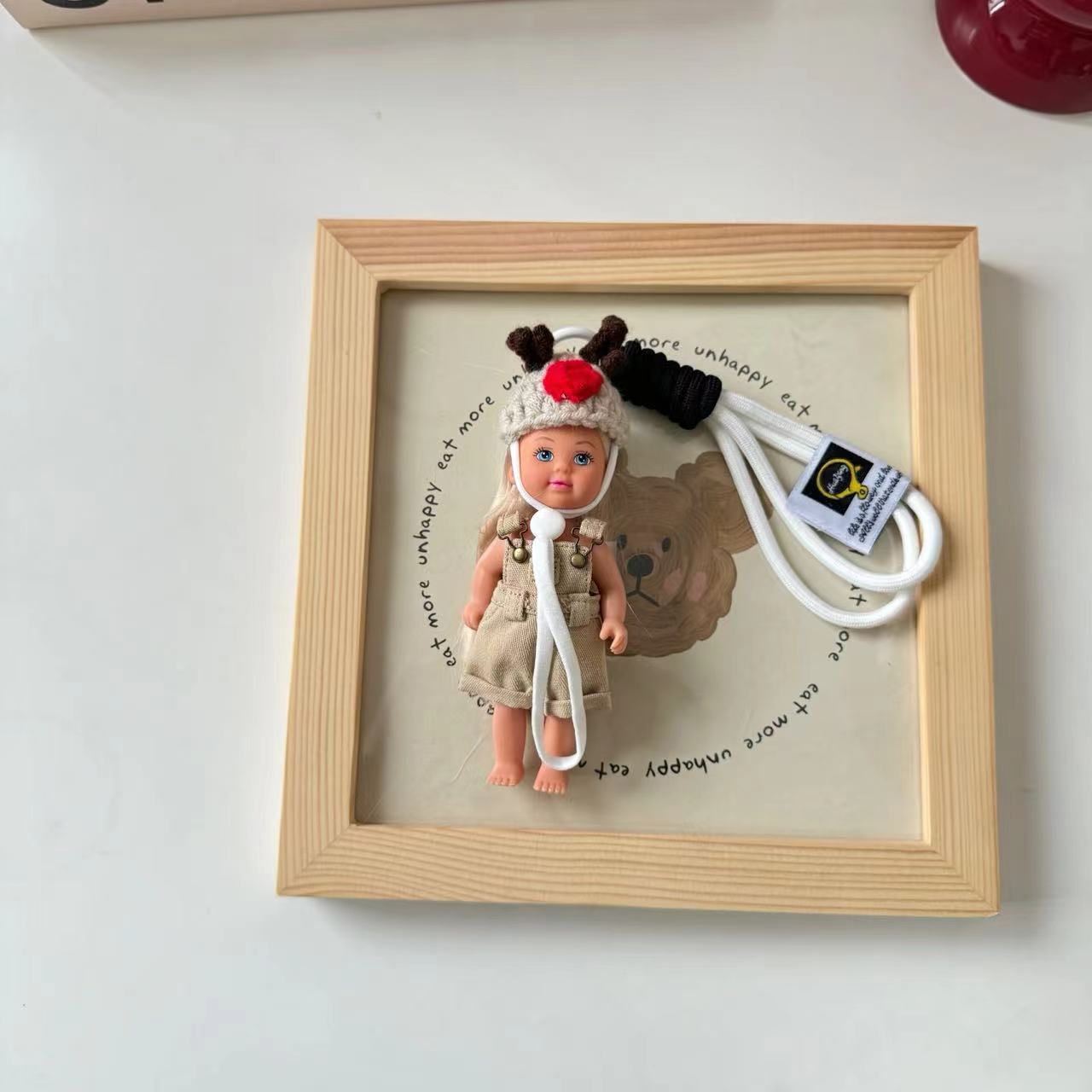 밀크티 작업복 인형 펜던트