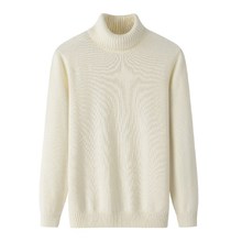 7针双股加厚女式羊绒毛衣100纯山羊绒白色高领针织打底保暖羊绒衫