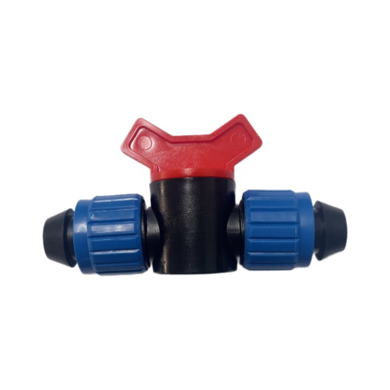 Tubo de 20PE de gran diámetro, cerradura doble, válvula de bola de paso directo, cabezal de goteo, conector de tubería de riego por aspersión, interruptor de accesorios