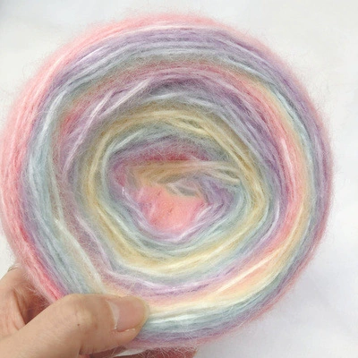Gradient yarn ball for scarf, 50 g long-section dyed, medium-thin weight