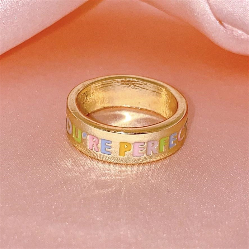 Wholesale Simple Style Letter Brass 14K Gold Plated Rings display picture 8