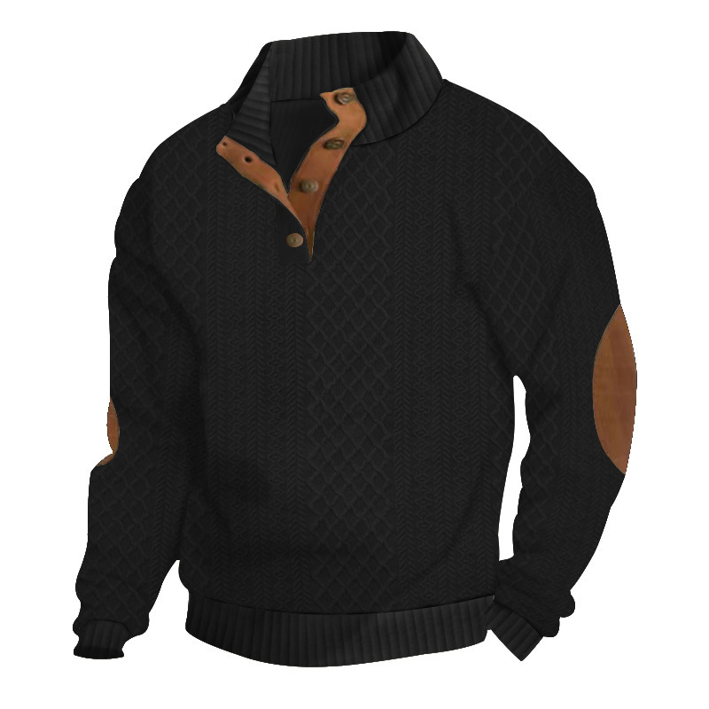 ​​Men's Casual Hoodie With Anime Embroidery - Stylish Streetwear Pullover, Soft & Comfortable Long Sleeve Sweatshirt​​_viptrois.com