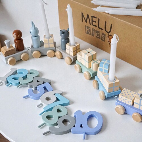 ohye beech wooden early education trailer building blocks for infants and young children fruit train set column puzzle puzzle toy